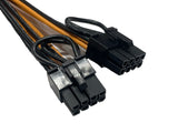 12 Cable Kit for X12 Octominer 6 Pin Male to Dual 6+2 Pin PCI 16 AWG UL 1061