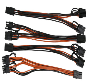 18AWG PCI-E 6pin to Dual 8-pin Y-Splitter Extension Cable GPU Mining